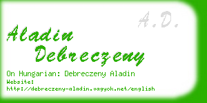 aladin debreczeny business card